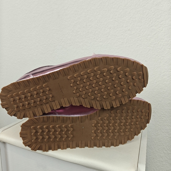 Tory Burch Women's Ruffle Trainer Leather Lace Up Sneakers Metallic Pink Size 8M - Picture 16 of 16